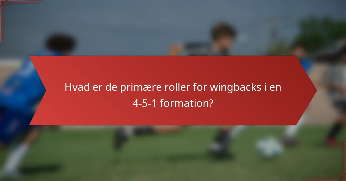 Hvad er de primære roller for wingbacks i en 4-5-1 formation?