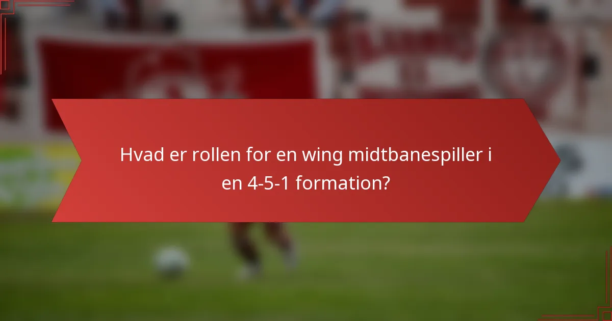 Hvad er rollen for en wing midtbanespiller i en 4-5-1 formation?